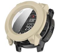 Coque de protection rigide en polycarbonate compatible avec Garmin Instinct 3 50 mm - Antidérapante - Ultra fine - Anti-rayures - Film de protection d'écran avec verre trempé - Pour Garmin Instinct 3