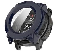Coque de protection rigide en polycarbonate compatible avec Garmin Instinct 3 50 mm - Antidérapante - Ultra fine - Anti-rayures - Film de protection d'écran avec verre trempé - Pour Garmin Instinct 3