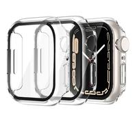 Coque de protection rigide - LITTLE BOUTIK - Apple Watch 45mm - Transparent - Verre trempé - Pack x2