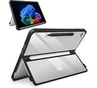 Coque de protection rigide pour Microsoft Surface Pro 12" 1ère édition (2025) - Antichoc - Folio robuste avec coque arrière transparente - Compatible avec clavier Type Cover (transparent)