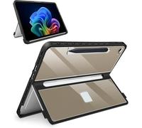 Coque de protection rigide pour Microsoft Surface Pro 12" 1ère édition (2025), résistant aux chocs, coque arrière transparente compatible avec clavier type Cover (gris)