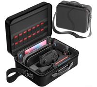 Coque de protection rigide pour Nintendo Switch pour modèle Oled avec grande capacité de stockage pour manettes et câbles (noir)