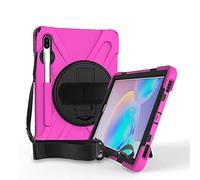 Coque de Protection Robuste pour Samsung Galaxy Tab S6 10.5, résistante aux Chocs, avec Porte-Stylo, Support et bandoulière SM-T860 T865 2019 Rose Rouge