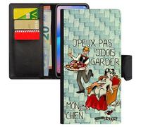 Coque De Protection S24 En Simili Cuir Rabat J'peux Pas J'dois Garder Mon Chien Original Chiot Drole Bd Comique Texte Samsung Galaxy