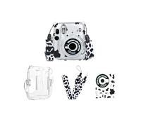 Coque de protection, sangle et autocollant pour appareil photo Fujifilm Instax Mini 11 - Ensemble 3 en 1 pour le rangement et la protection, vache laiteuse, Transparent, Coque de protection