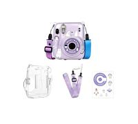 Coque de protection, sangle et autocollant pour appareil photo Fujifilm Instax Mini 11 - Ensemble ultime 3 en 1 pour le rangement et la protection, panda lapin, Transparent, Coque de protection