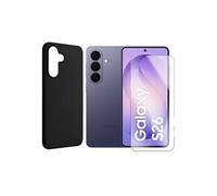 Coque de protection souple Noir pour samsung galaxy S26 5G SM-S942B 6.3" et film de protection ecran, verre trempé - -