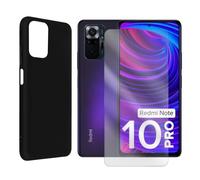 Coque de protection souple silicone Noir + verre trempé pour Xiaomi Redmi Note 10 Pro 4G 6.67"" M2101K6G, M2101K6R""-Yuan Yuan