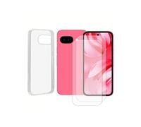 Coque de protection souple transparente pour Google Pixel 9A 5G 6.3 et 2 films de protection ecran, verres trempés - -