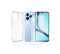 Coque de protection souple transparente pour Realme Note 50 4G 6.74" RMX3834 et 2 films de protection ecran, verres trempés - -