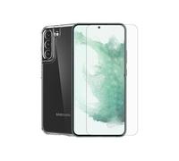 Coque de protection souple transparente pour Samsung Galaxy S22+ 5G SM-S906B 6.6 et 2 films de protection ecran, verres trempés incurvé - -