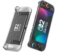 Coque de protection transparente à motif diamant pour Nintendo Switch 2 2025, Crystal TPU Soft Grip Diamond Protection transparente pour manette de Switch 2, coque protectrice résistante aux