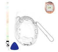 Coque de protection transparente compatible avec Tamagotchi Connection & Paradise - Coque rigide en polycarbonate avec cordon et porte-clés