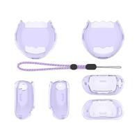 Coque de protection transparente pour console de jeu Tamagotchi Paradise - Anti-chute et antichoc - Avec cordon de serrage - Violet transparent