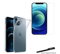 Coque de protection Transparente + Verre trempé 2.5D pour Apple iPhone 12 Pro avec Stylet Toproduits®
