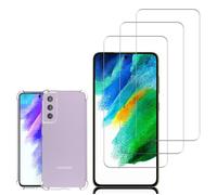Coque de protection - VCOMP - Pour Samsung Galaxy S21 FE 5G - Transparent - 3x Films Verre Trempé - Anti-choc