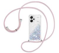 Coque de protection Xiaomi Redmi Note 13 Pro Plus 5G Sables mouvants à paillettes Avec bande Transparent Anti-chocs En TPU Pour femme