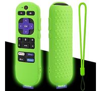 Coque de Rechange pour télécommande vocale Roku (Officielle) RCA1R, Brille dans Le Noir, Coque en Silicone avec Cordon pour lecteurs Roku, Audio et TV - Vert Brillant