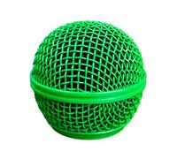 Coque de rechange pour tête de microphone, grille en maille d'acier avec mousse intérieure, convient pour SM58 SM58S, SM58LC (vert, 1 pièce)