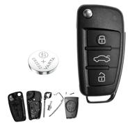Coque de Rechange sans Fil avec 3 Boutons + clé Vierge HAA + Batterie Compatible avec Audi A1 8X A3 8P 8V A4 B7 A6 C6 TT 8J Q3 8U Q7 4L R8