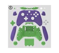 Coque de remplacement hydrofuge Purple Green Data Frog pour Xbox One S et kit de boutons pour manette