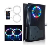 Coque de remplacement PS5 antichoc avec bande lumineuse LED RVB 8 couleurs 400+ effets