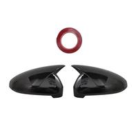 Coque de rétroviseur 2x capuchons de rétroviseurs latéraux noirs de style fibre de carbone pour Audi A4 B9 Quattro S Line A5 S5 RS5.(Bright black)