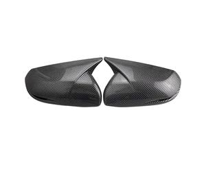 Coque de rétroviseur latéral de rechange pour CR-V pour CRV 2017-2020 pour US autocollant - Capuchon de rétroviseur extérieur (noir brillant) (aspect carbone)