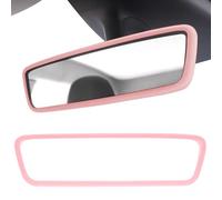 Coque de rétroviseur rose - Cadre de protection en silicone mignon pour accessoires de voiture - Cadre de rétroviseur automobile pour femmes et filles