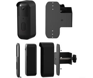 Coque de sonnette intelligente pour sonnette vidéo Blink 2e génération, plaque de montage antivol sans perçage, protection de plaque arrière en plastique, installation sans outils, noir (B)
