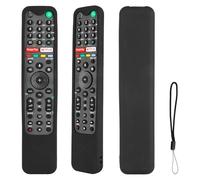 Coque de télécommande en silicone compatible avec Sony Smart TV RMF-TX500E RMF-TX520U RMF-TX600E RMF-TX500U RMF-TX520E RMF-TX621E Télécommande vocale Couverture de protection antichoc avec noir et