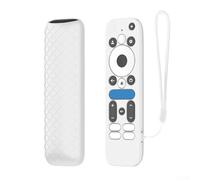 Coque de télécommande en silicone élastique pour GoogleTV Box 4K Pro, design rembourré résistant aux chocs avec véritable ajustement à la machine pour une protection fiable (blanc)