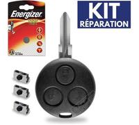 Coque de Télécommande Plip Boitier pour Clé SMART Fortwo 450 + Switch + 1 Pile CR1225 ENERGIZER