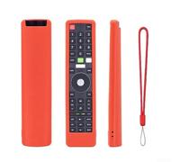 Coque de télécommande RM-C3228 avec construction en silicone, aspect cuir et design fonctionnel antidérapant (rouge)