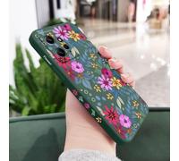 Coque de téléphone à motif de belles fleurs pour Xiaomi Redmi Note 14, 13, 12, 12S, 11, 11S, 10, 10T, 10S, 9, 9S, 8, 7 Pro Plus, 4G, 5G, en silicone liquide, vert foncé, pour Note 11 ProPlus 5G