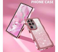Coque de téléphone anti-chocs avec placage électrolytique et vagues roses tendance, compatible avec Apple 11/12/13/14/15 Pro Max, Samsung S22/23/24+, IA04/A05/A14/A15/A24/A25/A34/A54S, Xiaomi, OPPO, V