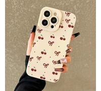 Coque de téléphone anti-chute minimaliste à la mode avec motif cerise peint, perforée et transparente, adaptée pour iPhone 16/15 XR/7/8 15 Pro Max/12 Pro Max/13 Pro Max/14 Pro Max 13 14 11 12p14 Femme