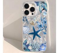 Coque de téléphone antichoc Éléments Océan 1 pièce à motif floral, transparente, compatible avec Samsung S24, S25, 16, 17 Pro Max iPhone SE2,IPhone X/XS,iPhone 12,iPhone 12 Pro,iPhone 12 Pro Max,Galax