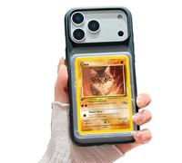 Coque de téléphone avec affichage pour cartes/photos pour iPhone | Chargeurs et étuis à rabat supérieur pour TCG/affichage d'images | Compatible avec les cartes Pokémon, cartes de sport, One Piece