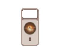 Coque de téléphone avec projection d'écran à monter soi-même pour iPhone Pro Max 1,85'' écran HD résolution 360 x 360 en temps réel pour textes et applications chargement magnétique (café)