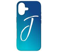 Coque de téléphone Blue Gradient Initial J Cool Ombre Blue Letter J Coque pour iPhone 17