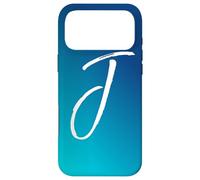 Coque de téléphone Blue Gradient Initial J Cool Ombre Blue Letter J Coque pour iPhone 17 Pro Max