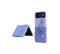 Coque de téléphone Colorblock FONGWAN pour Samsung Z Flip 3 avec support de bracelet-Pourpre clair