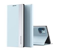 Coque de téléphone compatible avec iPhone 13 Mini Magnetic Transluceent Clee Étui en cuir + ordinateur personnel Coque de protection intégrale intelligente Compa