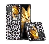 Coque de téléphone compatible avec OPPO Find N3 Flip,Leopard Spots Slim Hard PC Absorption des chocs Protection complète Robuste Compatible avec Find N3 Flip Protection durable (argenté)