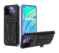 Coque de téléphone compatible avec OPPO Realme C17/Realme 7i avec porte-cartes, protection de qualité militaire résistante aux chocs, compatible avec OPPO Realme C17/Realme 7i Pr durable