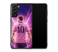Coque de téléphone Compatible avec Samsung Galaxy S21 FE - Messi Inter Miami - Coque Football Silicone Sublimation