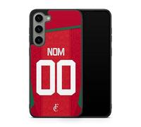 Coque de téléphone Compatible avec Samsung Galaxy S25 FE - Coque Football Personnalisable nom numéro Maillot Domicile équipe du Maroc