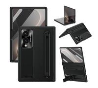 Coque de téléphone compatible avec Samsung Galaxy Z Fold 8 avec porte-stylo intégré, béquille invisible, protection d'écran intégrée et charnière, coque de protection complète pour téléphone - Noir