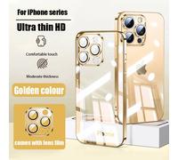 Coque De Téléphone Couleur Originale Officielle 17 Air Series,Étui Souple En Tpu Transparent Simple Pour Iphone 16 15 14 13 12 11 Pro Max Plus.Golden Color.For Iphone 11